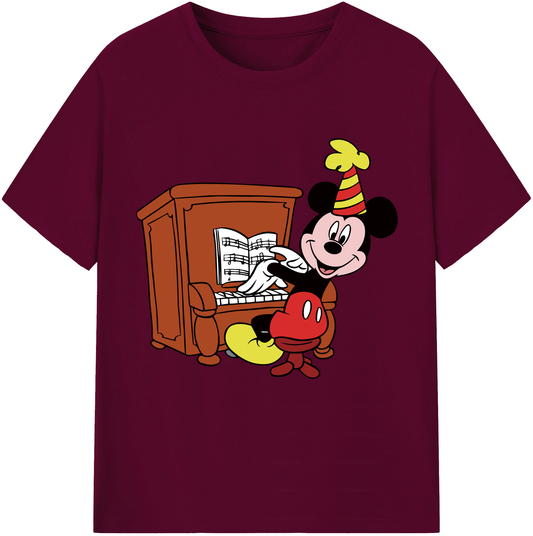 （画像用） ミッキーマウス Mickey Mouse レディースカジュアルプリントTシャツ（綿100％）